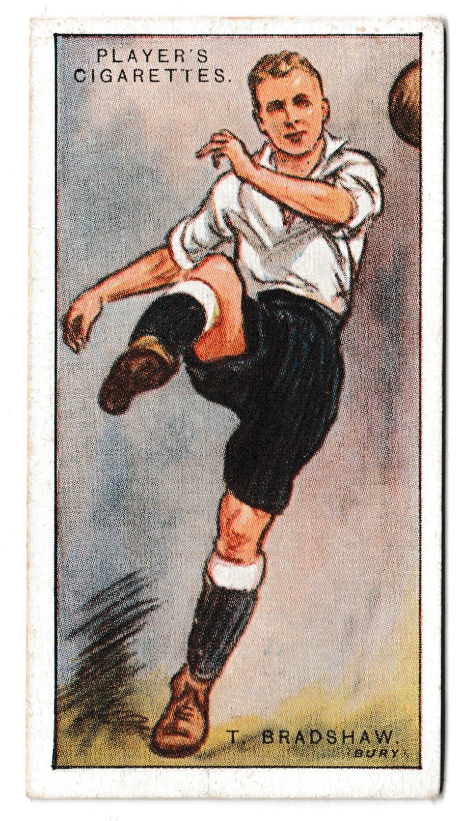 Player (John) - 'Footballers 1928' (1928) - Card #1 - T. Bradshaw (Bury) Player (John) - 'Footballers 1928' (1928) - Card #1 - T. Bradshaw (Bury)