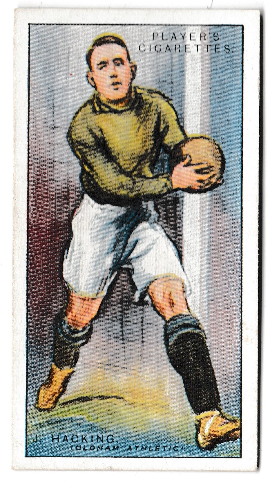 Player (John) - 'Footballers 1928-9' (1928) - Card #57 - J. Hacking (Oldham Athletic) Player (John) - 'Footballers 1928-9' (1928) - Card #57 - J. Hacking (Oldham Athletic)