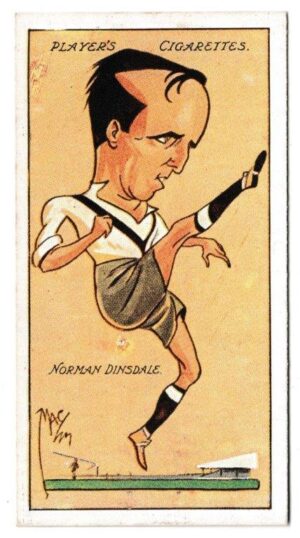 Player (John) - 'Football Caricatures by "Mac"' (1927) - Card #11 - Norman Dinsdale (Notts County) Player (John) - 'Football Caricatures by "Mac"' (1927) - Card #11 - Norman Dinsdale (Notts County)