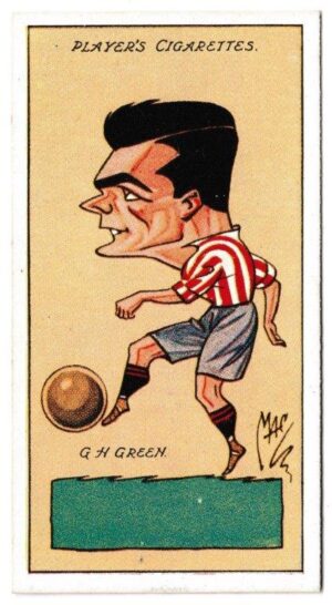 Player (John) - 'Football Caricatures by "Mac"' (1927) - Card #14 - G.H. Green (Sheffield United) Player (John) - 'Football Caricatures by "Mac"' (1927) - Card #14 - G.H. Green (Sheffield United)