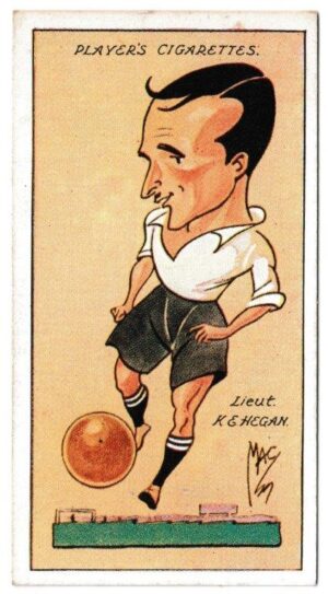 Player (John) - 'Football Caricatures by "Mac"' (1927) - Card #15 - Lieut. K.E. Hegan (The Army & Corinthians) Player (John) - 'Football Caricatures by "Mac"' (1927) - Card #15 - Lieut. K.E. Hegan (The Army & Corinthians)