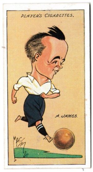 Player (John) - 'Football Caricatures by "Mac"' (1927) - Card #17 - A. James (Arsenal) Player (John) - 'Football Caricatures by "Mac"' (1927) - Card #17 - A. James (Arsenal)