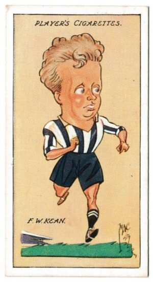 Player (John) - 'Football Caricatures by "Mac"' (1927) - Card #20 - F.W. Kean (Sheffield Wednesday) Player (John) - 'Football Caricatures by "Mac"' (1927) - Card #20 - F.W. Kean (Sheffield Wednesday)