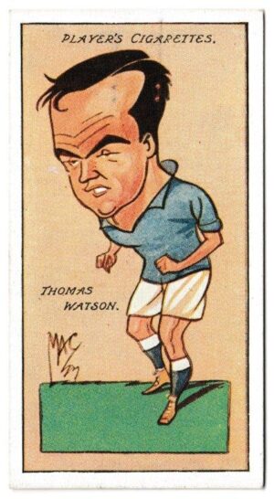 Player (John) - 'Football Caricatures by "Mac"' (1927) - Card #34 - Thomas Watson (Cardiff City)
