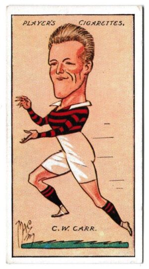 Player (John) - 'Football Caricatures by "Mac"' (1927) - Card #39 - C.W. Carr (Barrow)