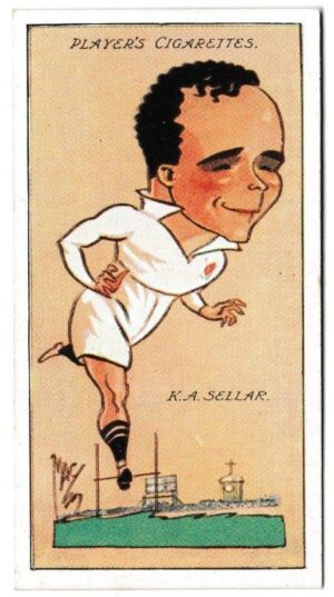 Player (John) - 'Football Caricatures by "Mac"' (1927) - Card #46 - K.A. Sellar (Royal Navy)