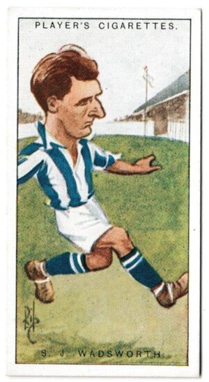 Player (John) - 'Football Caricatures by "RIP"' (1926) - Card #24 - Samuel J. Wadsworth (Huddersfield) Player (John) - 'Football Caricatures by "RIP"' (1926) - Card #24 - Samuel J. Wadsworth (Huddersfield)