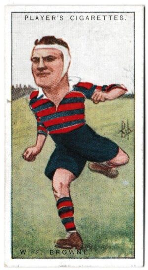 Player (John) - 'Football Caricatures by "RIP"' (1926) - Card #27 - W.F. Browne (Harlequins) Player (John) - 'Football Caricatures by "RIP"' (1926) - Card #27 - W.F. Browne (Harlequins)