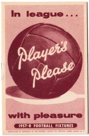 Player (John) - 'Football Fixture List' (1957) - Card #1957-58 - Football Fixture List 1957/58