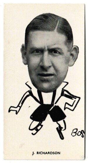 Sinclair (John) - 'Well Known Footballers - North East Counties' (1938) - Card #2 - Joe Richardson (Newcastle United) Sinclair (John) - 'Well Known Footballers - North East Counties' (1938) - Card #2 - Joe Richardson (Newcastle United)