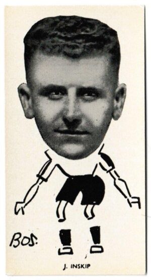 Sinclair (John) - 'Well Known Footballers - North East Counties' (1938) - Card #43 - Joe Inskip (Gateshead) Sinclair (John) - 'Well Known Footballers - North East Counties' (1938) - Card #43 - Joe Inskip (Gateshead)