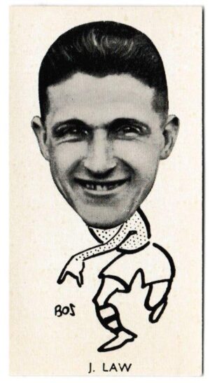 Sinclair (John) - 'Well Known Footballers - Scottish' (1938) - Card #27 - J. Law (Queen of the South)