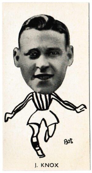 Sinclair (John) - 'Well Known Footballers - Scottish' (1938) - Card #30 - J. Knox (St. Mirren)