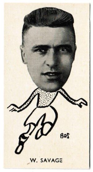 Sinclair (John) - 'Well Known Footballers - Scottish' (1938) - Card #32 - W. Savage (Queen of the South)