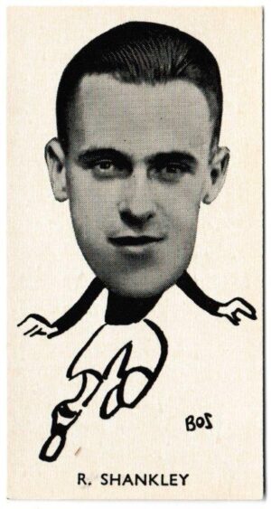 Sinclair (John) - 'Well Known Footballers - Scottish' (1938) - Card #42 - R. Shankley (Falkirk)