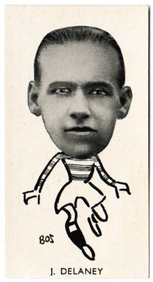 Sinclair (John) - 'Well Known Footballers - Scottish' (1938) - Card #9 - J. Delaney (Celtic)