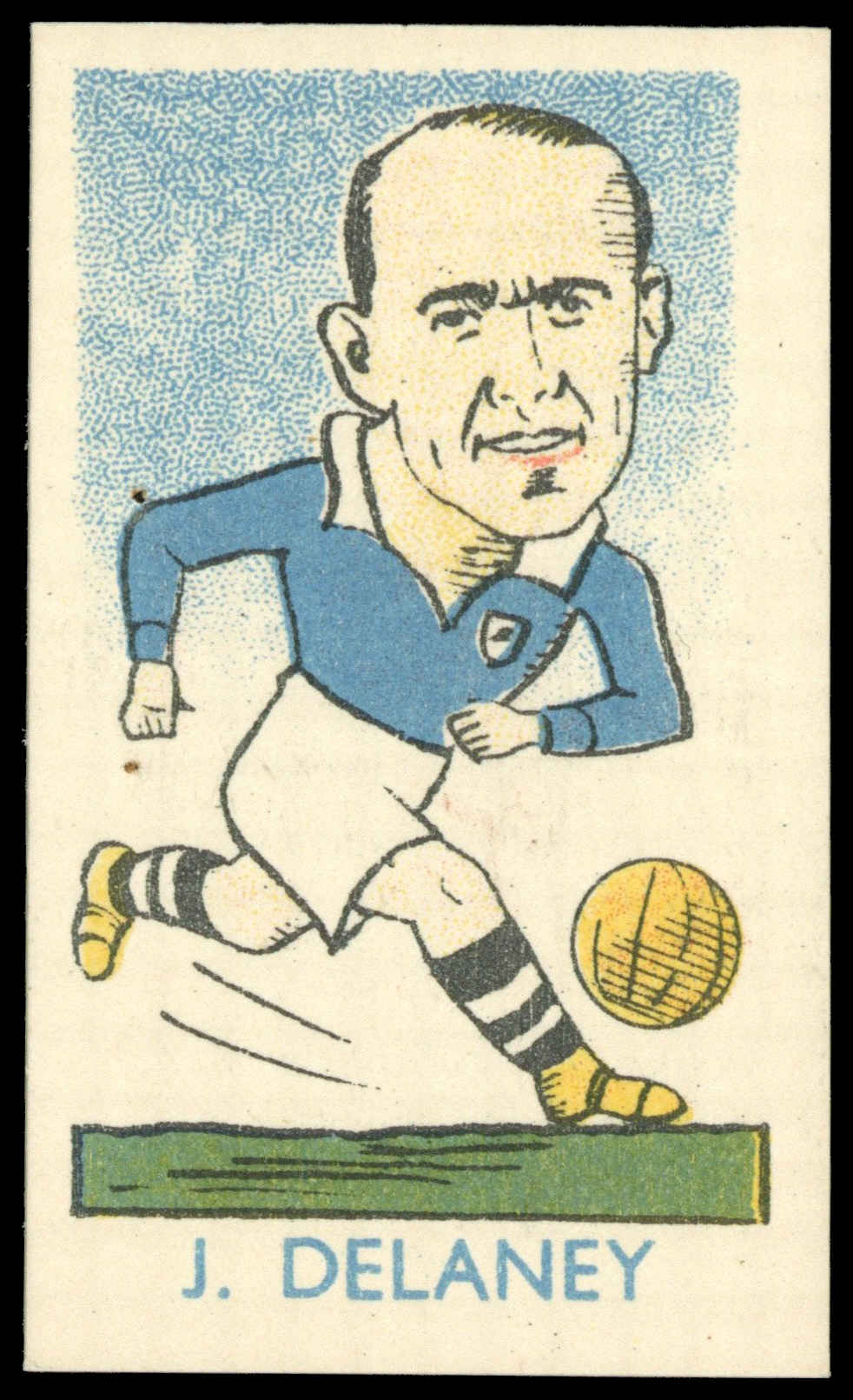 Kiddy's Favourites - J. Delaney (Manchester United) - 'Popular Footballers' (c1950) Kiddy's Favourites - J. Delaney (Manchester United) - 'Popular Footballers' (c1950)