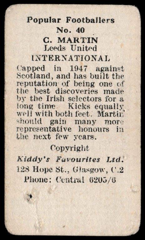 Kiddy's Favourites - 'Popular Footballers' - C. Martin (Leeds United) Kiddy's Favourites - 'Popular Footballers' - C. Martin (Leeds United)