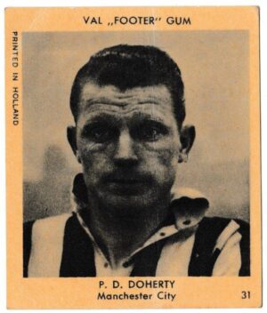 Klene - 'Val "Footer" Gum' (1936) - Card #31 - P.D. Doherty (Manchester City)