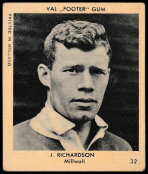 Klene - 'Val "Footer" Gum' (1936) - Card #32 - J. Richardson (Millwall)