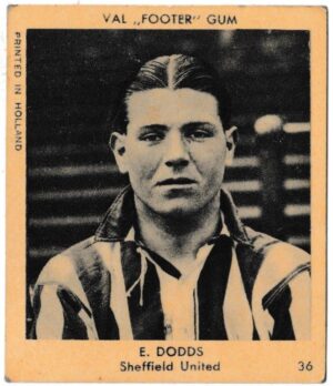 Klene - 'Val "Footer" Gum' (1936) - Card #36 - E. Dodds (Sheffield United)