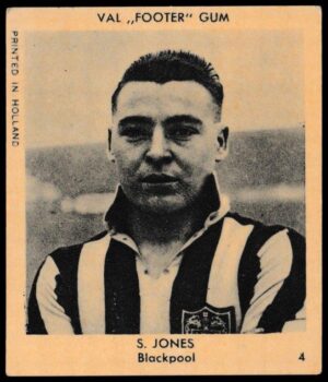 Klene - 'Val "Footer" Gum' (1936) - Card #4 - D. Jones (Blackpool)