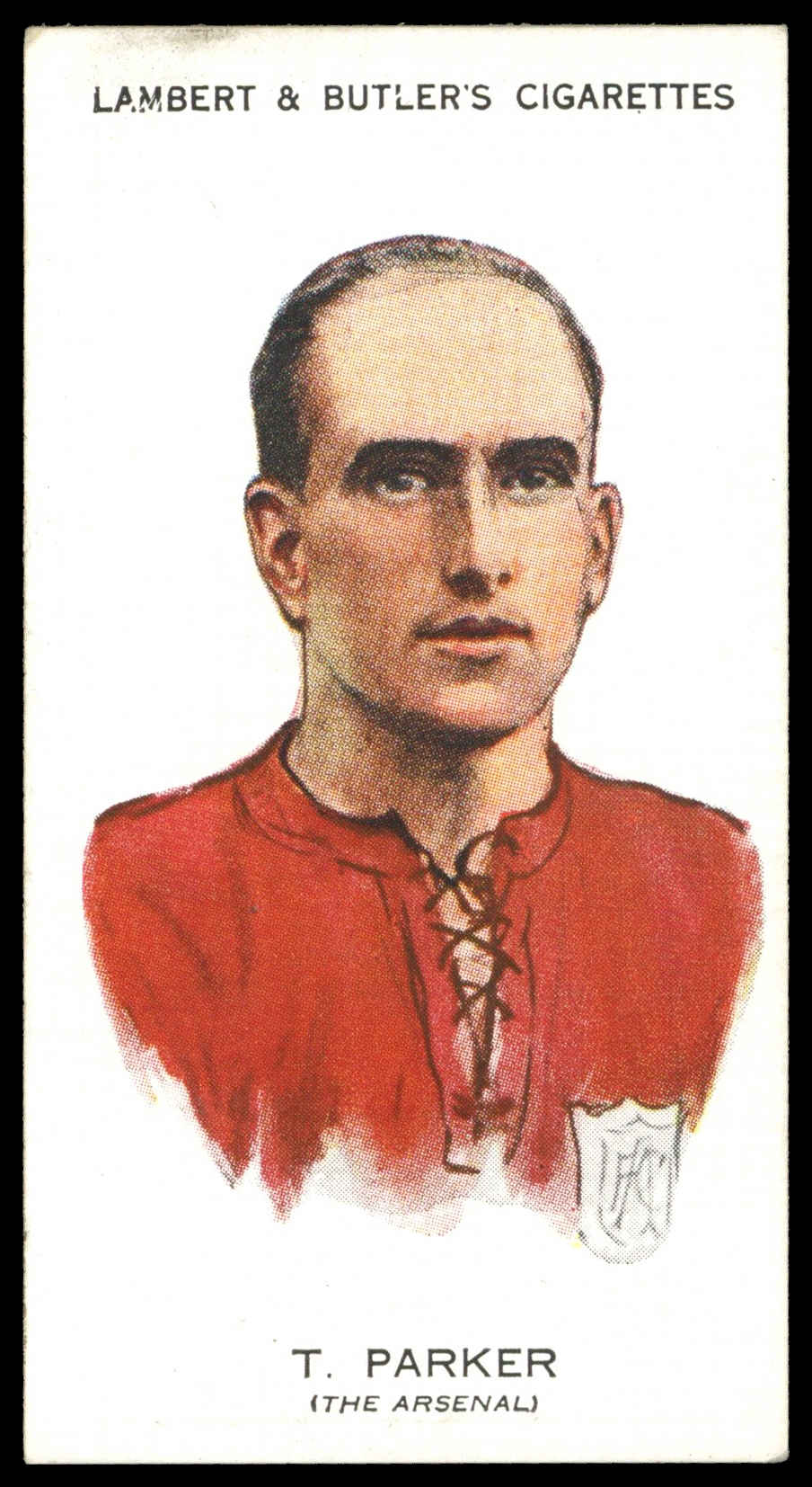 Lambert & Butler - 'Footballers 1930-31' (1930) - #28 - T. Parker (The Arsenal) Lambert & Butler - 'Footballers 1930-31' (1930) - #28 - T. Parker (The Arsenal)