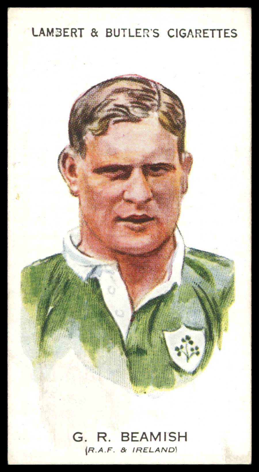 Lambert & Butler - 'Footballers 1930-31' (1930) - #41 - G.R. Beamish (R.A.F. & Ireland) Lambert & Butler - 'Footballers 1930-31' (1930) - #41 - G.R. Beamish (R.A.F. & Ireland)