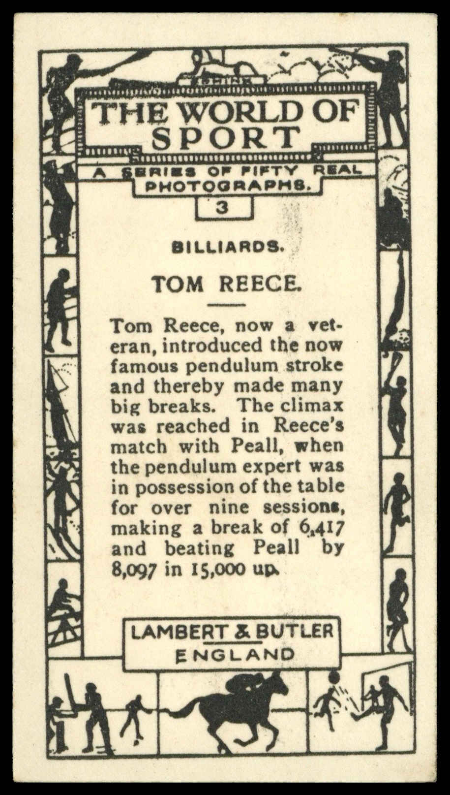 Lambert & Butler - 'The World of Sport' (1927) - Tom Reece Lambert & Butler - 'The World of Sport' (1927) - Tom Reece