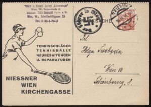- 'Vienna Tennis & Ice Skating' (1938) - Tennis Booking Card