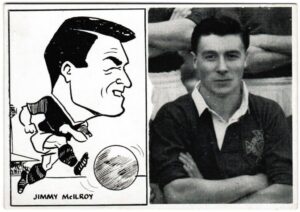 Leaf - 'Footballers - Caricatures and Portrait' (1961) - Jimmy McIlroy (Burnley)