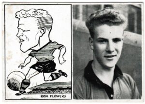 Leaf - 'Footballers - Caricatures and Portrait' (1961) - Ron Flowers (Wolverhampton Wanderers) Leaf - 'Footballers - Caricatures and Portrait' (1961) - Ron Flowers (Wolverhampton Wanderers)