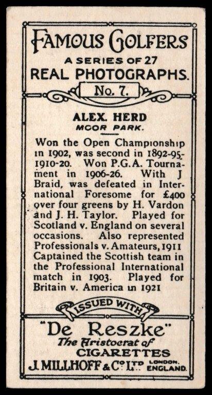 Millhoff - 'Famous Golfers' (1928) - Alex Herd Millhoff - 'Famous Golfers' (1928) - Alex Herd
