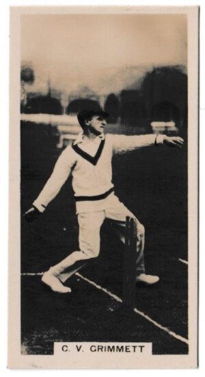 Millhoff - 'Famous Test Cricketers' (1928) - Card #24 - C.V. Grimmett (South Australia) Millhoff - 'Famous Test Cricketers' (1928) - Card #24 - C.V. Grimmett (South Australia)