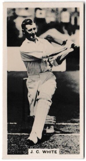 Millhoff - 'Famous Test Cricketers' (1928) - Card #26 - J.C. White (Somerset) Millhoff - 'Famous Test Cricketers' (1928) - Card #26 - J.C. White (Somerset)