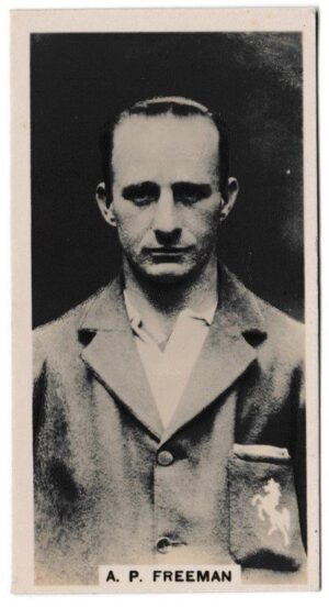 Millhoff - 'Famous Test Cricketers' (1928) - Card #9 - A.P. Freeman (Kent) Millhoff - 'Famous Test Cricketers' (1928) - Card #9 - A.P. Freeman (Kent)