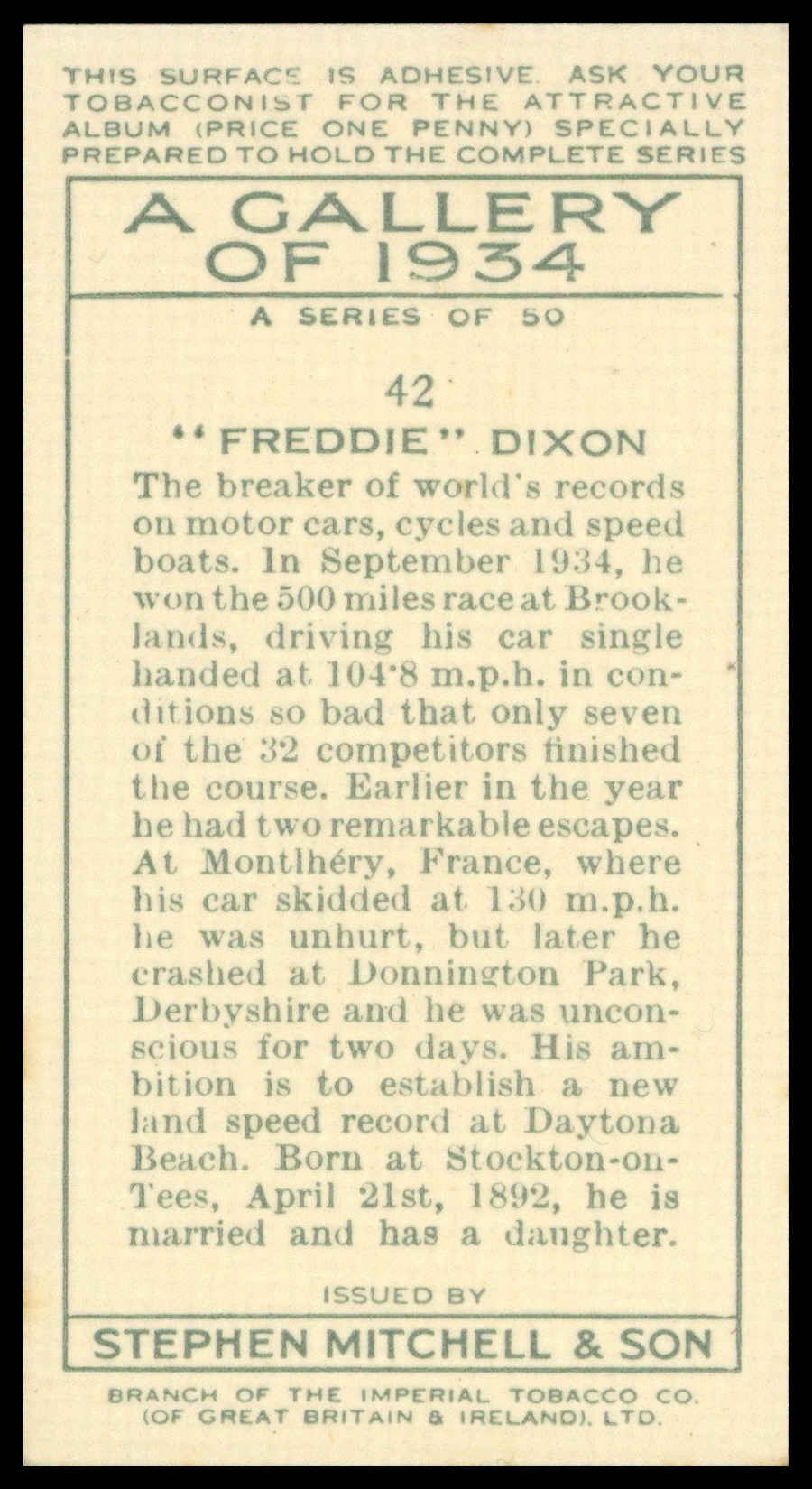Mitchell - 'A Gallery of 1934' (1935) - Freddie Dixon Mitchell - 'A Gallery of 1934' (1935) - Freddie Dixon