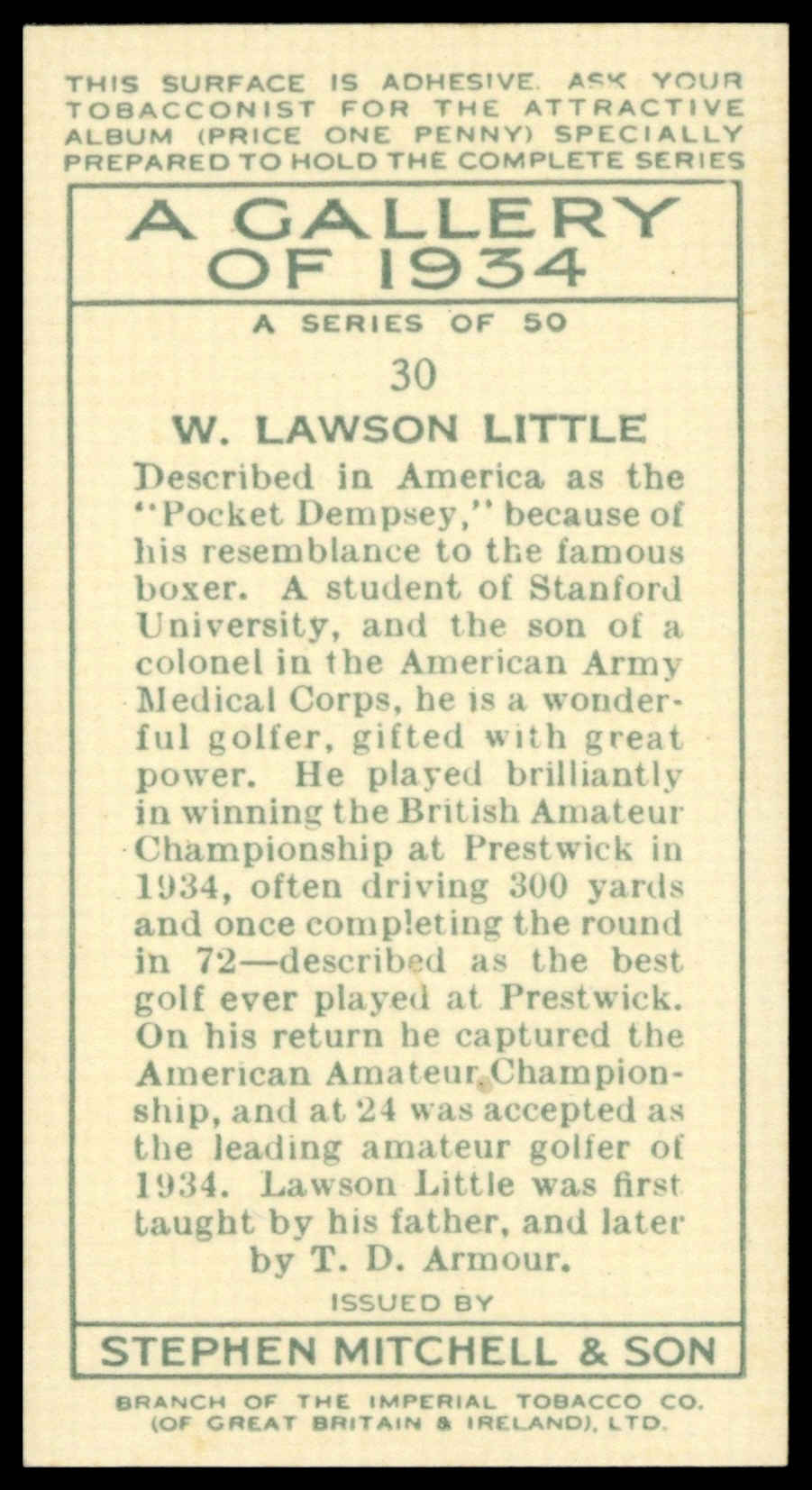Mitchell - 'A Gallery of 1934' (1935) - W. Lawson Little Mitchell - 'A Gallery of 1934' (1935) - W. Lawson Little