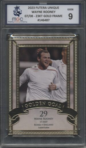 2023 Futera Unique Gold Frame - Golden Goal Wayne Rooney 07/08 Graded MGC-9