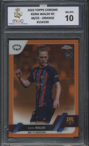 2023 Topps Champions League Orange - Chrome Keira Walsh 08/25 Graded MGC-10