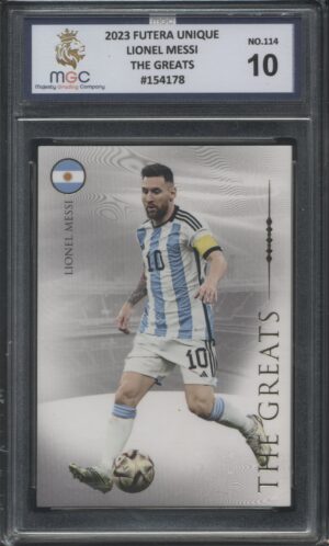 2023 Futera Unique The Greats -  Lionel Messi #114 Graded MGC-10