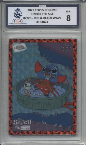 2023 Topps Disney 100 Stitch in Costume - Chrome Under the Sea 02/28 Graded MGC-8