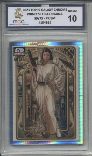 2023 Topps Star Wars Prism - Chrome Galaxy Princess Leia 59/75 Graded MGC-10
