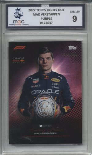 2022 Topps Lights Out Purple -  Max Verstappen 133/150 Graded MGC-9