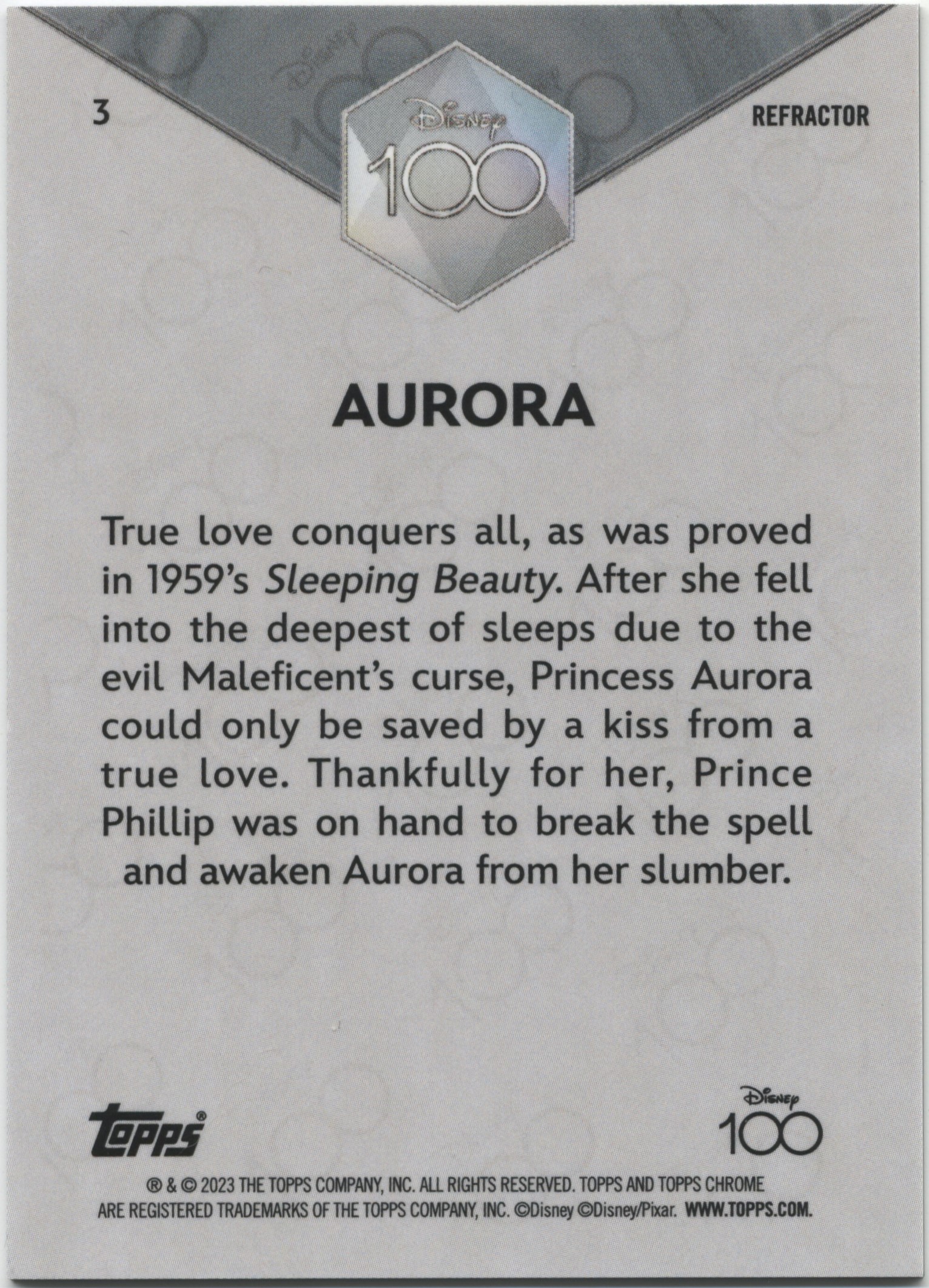 2023 Topps Disney 100 Chrome - Refractor Aurora (Sleeping Beauty) 2023 Topps Disney 100 Chrome - Refractor Aurora (Sleeping Beauty)