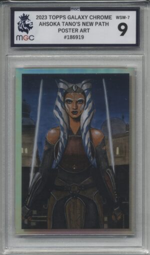 2023 Topps Star Wars Chrome Art Card Ahsoka Tano's New Path WSW-7 Graded MGC-9