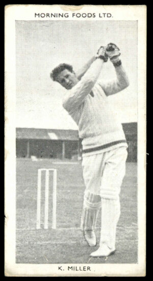 Morning Foods - 'Test Cricketers' #1 - K.R. Miller (New South Wales) (1953) Morning Foods - 'Test Cricketers' #1 - K.R. Miller (New South Wales) (1953)