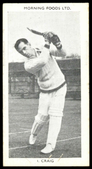 Morning Foods - 'Test Cricketers' #5 - I.D. Craig (New South Wales) (1953) Morning Foods - 'Test Cricketers' #5 - I.D. Craig (New South Wales) (1953)