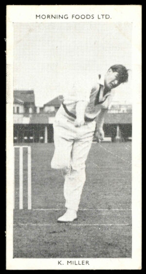 Morning Foods - 'Test Cricketers' #9 - K.R. Miller (New South Wales) (1953) Morning Foods - 'Test Cricketers' #9 - K.R. Miller (New South Wales) (1953)