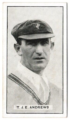 Morris  (B) - 'Australian Cricketers' (1925) - Card #8 - T.J.E. Andrews (Petersham)